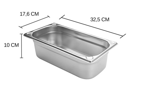 Bac gastronorme inox GN 1/3 Hendi Kitchen Line - 4 Litres
