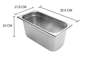 Bac gastronorme inox GN 1/3 Hendi Kitchen Line - 5,7 Litres