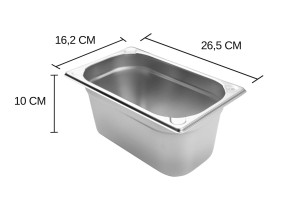 Bac gastronorme inox GN 1/4 Hendi Kitchen Line - 2,8 Litres