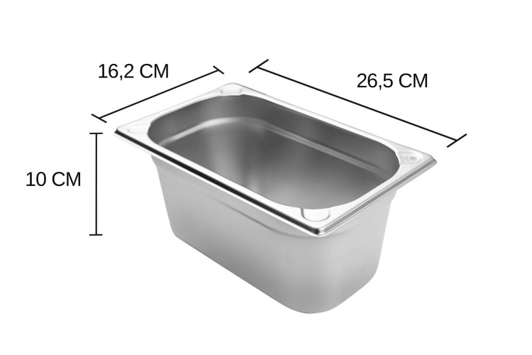 Bac gastronorme inox GN 1/4 Hendi Kitchen Line - 2,8 Litres