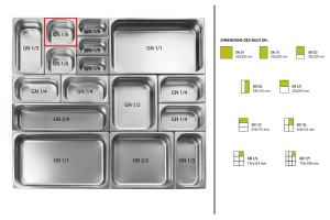 Bac gastronorme inox GN 1/6 Hendi Kitchen Line - 2,4 Litres 2