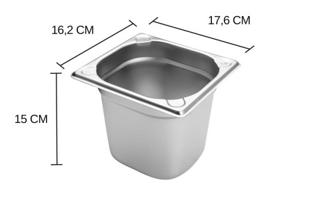 Bac gastronorme inox GN 1/6 Hendi Kitchen Line - 2,4 Litres