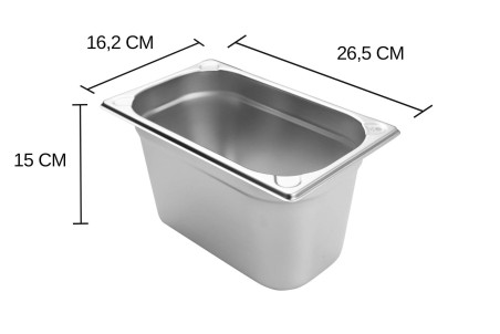 Bac gastronorme inox GN 1/4 Hendi Kitchen Line - 4 Litres