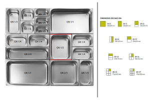 Bac gastronorme inox GN 1/2 Hendi Kitchen Line - 4 Litres 2