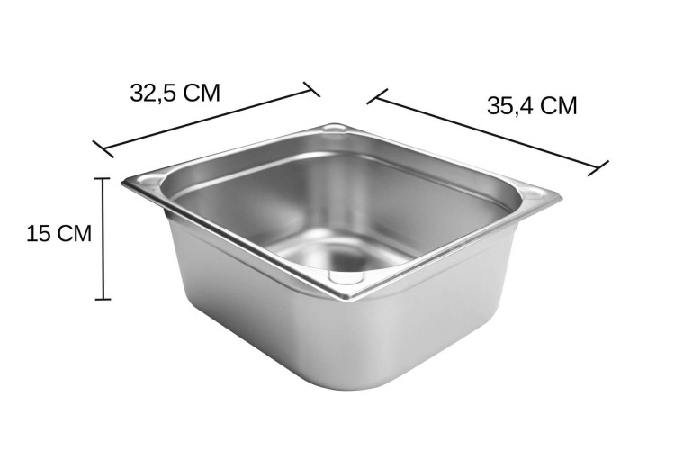 Bac gastronorme inox GN 2/3 Hendi Kitchen Line - 13 Litres