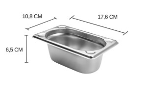 Bac gastronorme inox GN 1/9 Hendi Kitchen Line - 0,6 Litre