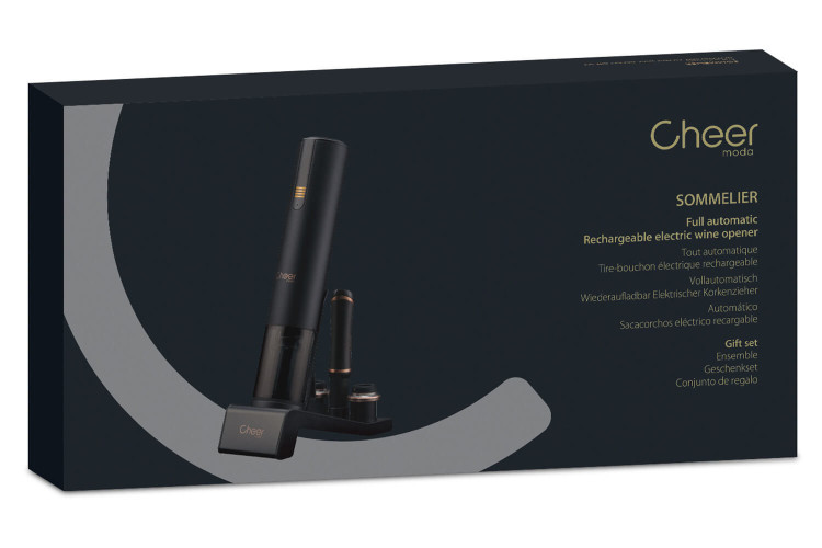 Coffret œnologie Cheer Moda Sommelier - Tire-bouchon automatique et accessoires