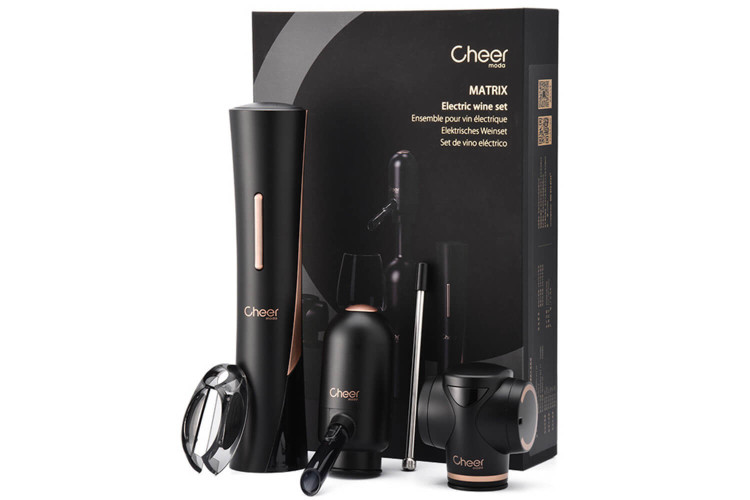 Coffret sommelier Cheer Moda Matrix - Tire-bouchon électrique et accessoires