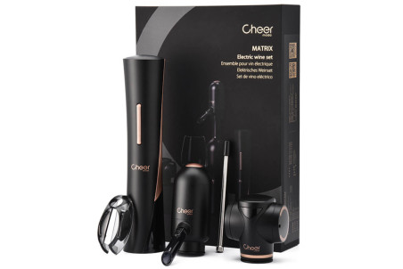 Coffret sommelier Cheer Moda Matrix - Tire-bouchon électrique et accessoires
