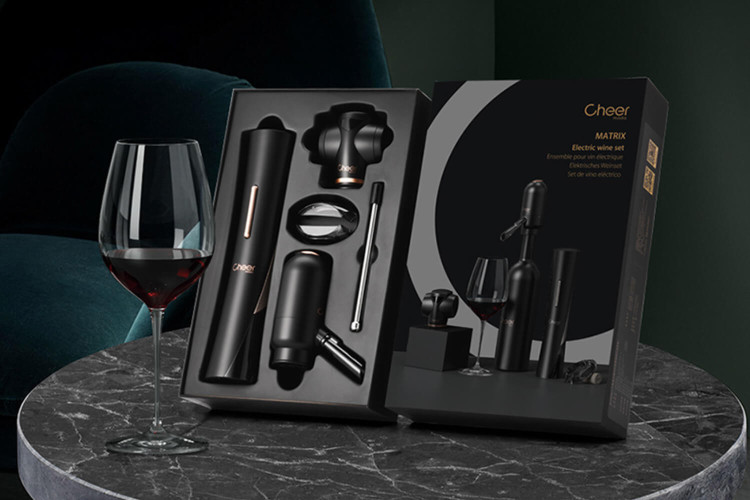 Coffret sommelier Cheer Moda Matrix - Tire-bouchon électrique et accessoires