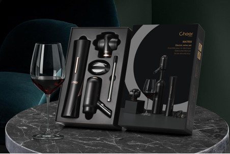 Coffret sommelier Cheer Moda Matrix - Tire-bouchon électrique et accessoires