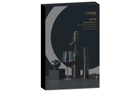 Coffret sommelier Cheer Moda Matrix - Tire-bouchon électrique et accessoires