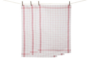 Torchons De Cuisine En Coton - Lot De 6 (34x34 Cm) Avec 6 Crochets Transparents - Gris Foncé - Absorbants Et Réutilisables