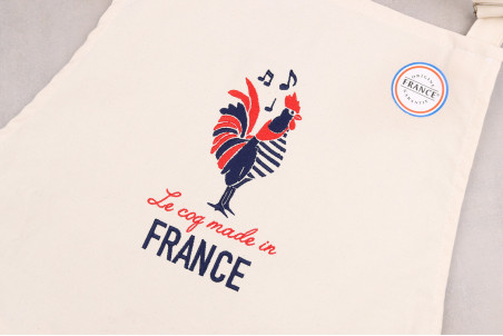 Tablier en coton Tissage de l'Ouest Joel conçu en France - Coq Français