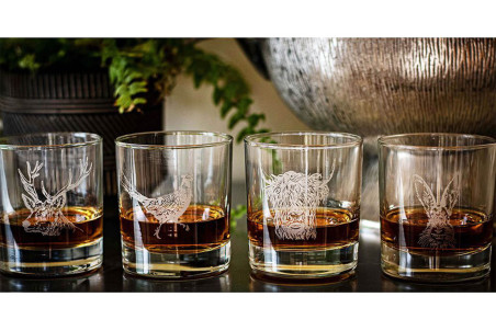 Set de 4 verres à whisky Selbrae House 34cl - Motif animaux