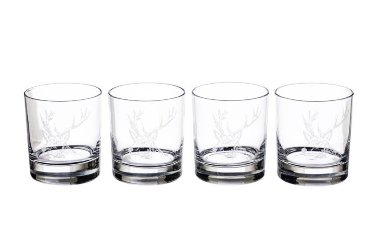Set de 4 verres à whisky Selbrae House 34cl - Motif cerf