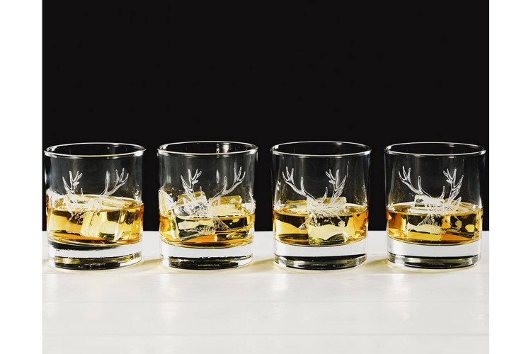 Set de 4 verres à whisky Selbrae House 34cl - Motif cerf
