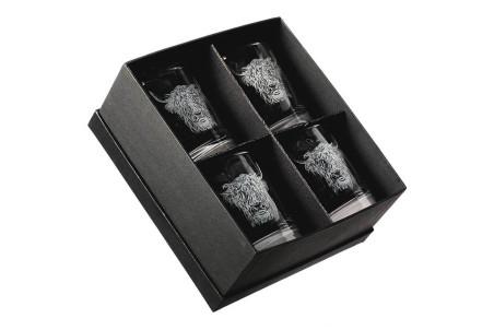 Set de 4 verres à whisky Selbrae House 34cl - Motif vache