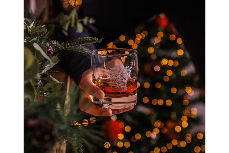 Set de 4 verres à whisky Selbrae House 34cl - Motif vache