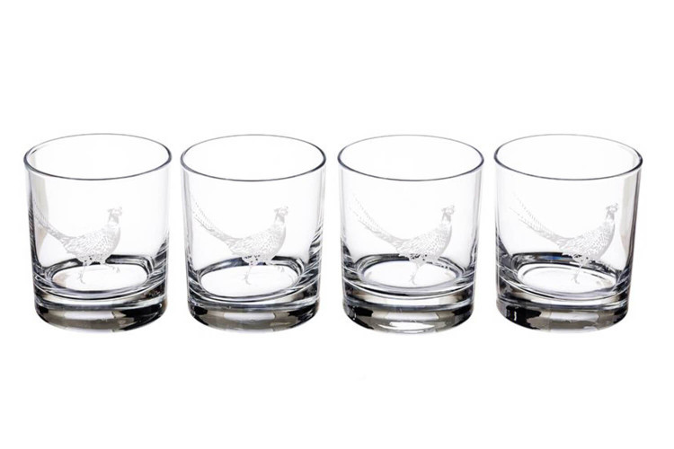 Set de 4 verres à whisky Selbrae House 34cl - Motif faisan