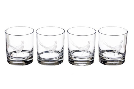 Set de 4 verres à whisky Selbrae House 34cl - Motif faisan