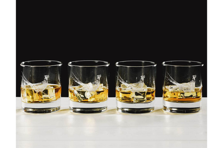 Set de 4 verres à whisky Selbrae House 34cl - Motif faisan
