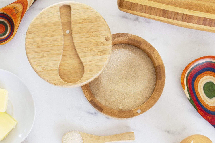 Boîte à sel en bois Totally Bamboo Big Dipper avec cuillère