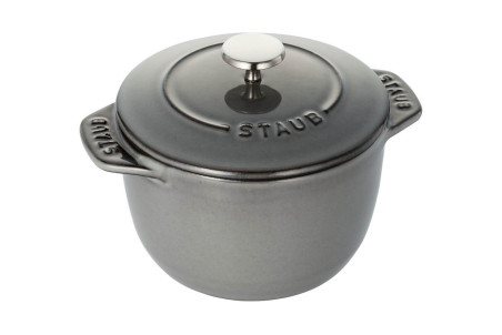 Cocotte à riz Staub Gohan ronde en fonte émaillée gris graphite