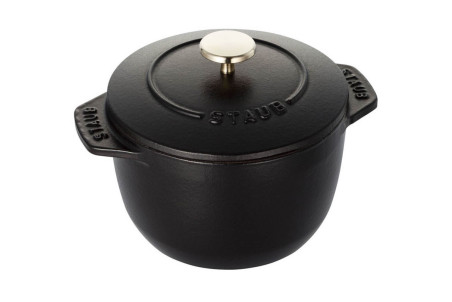 Cocotte à riz Staub Gohan ronde en fonte émaillée noir mat