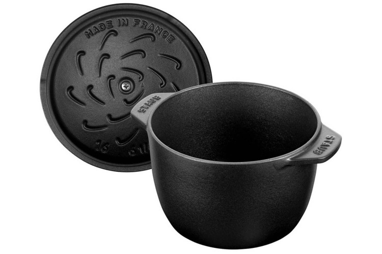Cocotte à riz Staub Gohan ronde en fonte émaillée noir mat