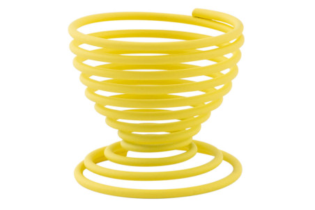 Coquetier Point Virgule Wire coloris jaune en spirale