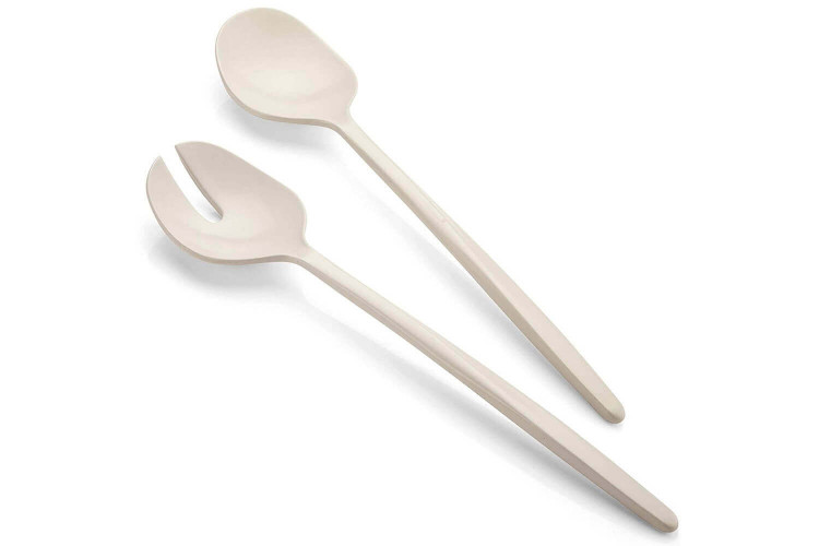 Couverts à salade Guzzini Tierra blancs en bouteilles d'eau recyclées - 28cm