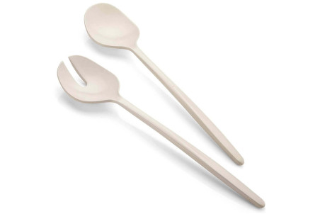 Couverts à salade Guzzini Tierra blancs en bouteilles d'eau recyclées - 28cm