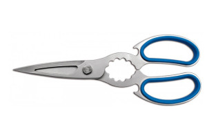 Ciseaux de cuisine inox Ambrogio Sanelli 21cm poignées soft touch bleues