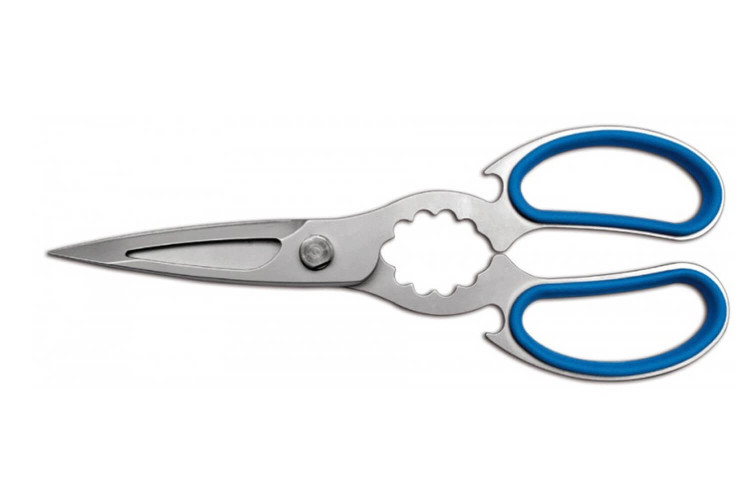 Ciseaux de cuisine inox Ambrogio Sanelli 21cm poignées soft touch bleues