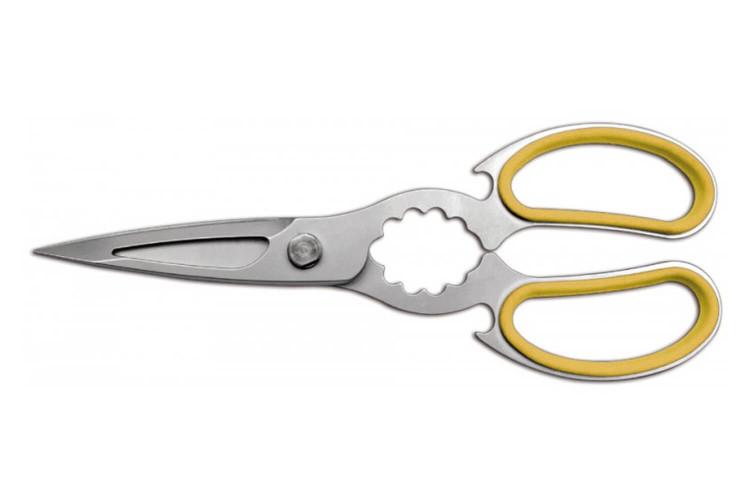 Ciseaux de cuisine inox Ambrogio Sanelli 21cm poignées soft touch jaunes