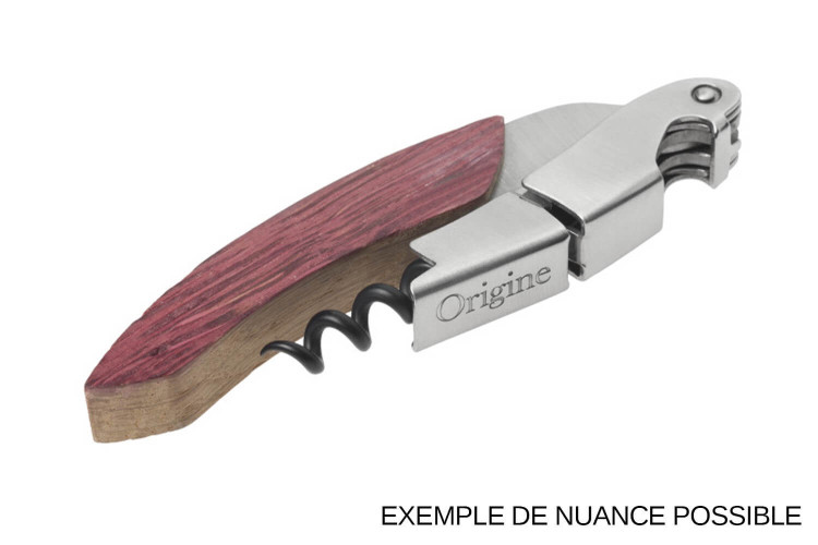 Tire-bouchon limonadier Ligne W Origine manche en bois de chêne et finition lie de vin