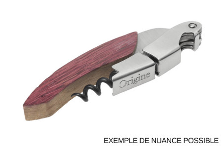 Tire-bouchon limonadier Ligne W Origine manche en bois de chêne et finition lie de vin