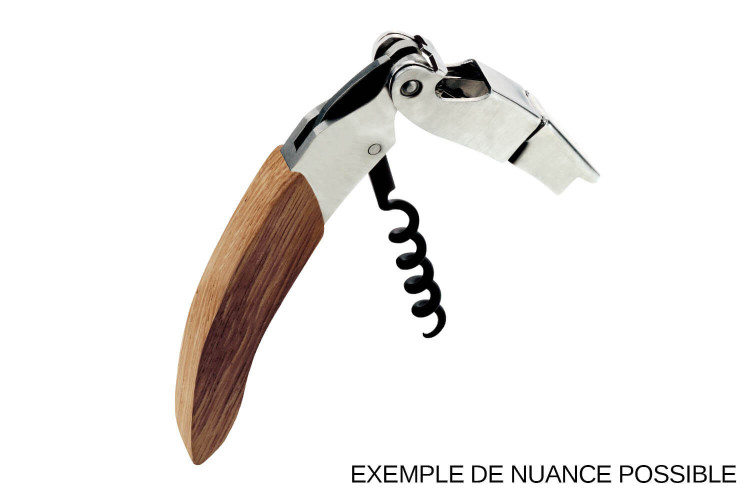 Tire-bouchon limonadier Ligne W Origine manche en bois de chêne et finition lie de vin