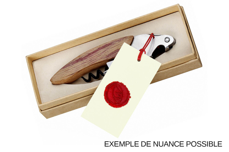 Tire-bouchon limonadier Ligne W Origine manche en bois de chêne et finition lie de vin