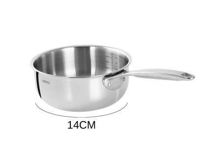 Casserole saucière Cristel Castel'Pro conception 5 ply en inox 18/10