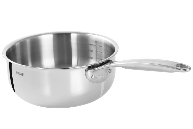 Casserole saucière Cristel Castel'Pro conception 5 ply en inox 18/10