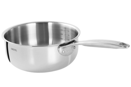 Casserole saucière Cristel Castel'Pro conception 5 ply en inox 18/10