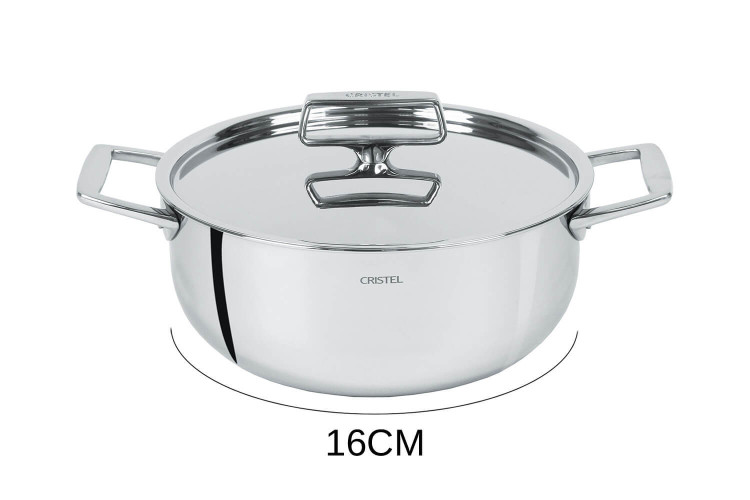 Faitout en inox 18/10 Cristel Castel'Pro conception 5 ply + couvercle inox