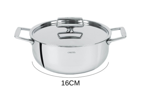 Faitout en inox 18/10 Cristel Castel'Pro conception 5 ply + couvercle inox