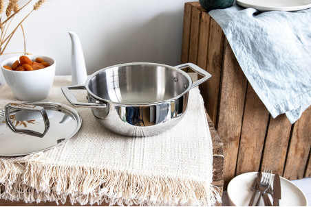 Faitout en inox 18/10 Cristel Castel'Pro conception 5 ply + couvercle inox