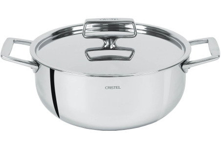 Faitout en inox 18/10 Cristel Castel'Pro conception 5 ply + couvercle inox
