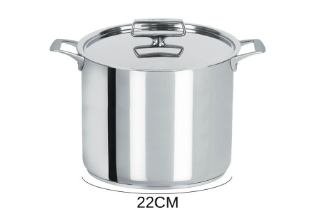 Marmite en inox 18/10 Cristel Castel'Pro conception 3 ply + couvercle inox