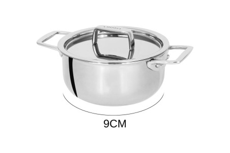 Mini faitout en inox 18/10 Cristel Castel'Pro conception 3 ply + couvercle inox