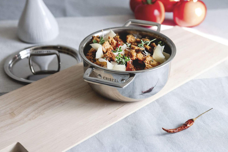 Mini faitout en inox 18/10 Cristel Castel'Pro conception 3 ply + couvercle inox